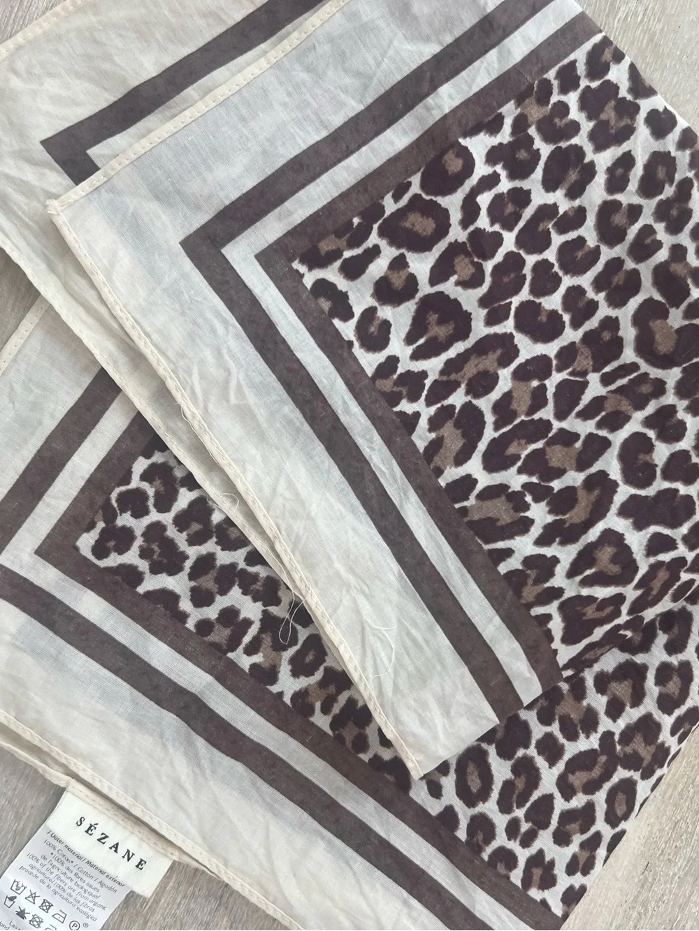 Sézane Leopard Print Cotton Scarf